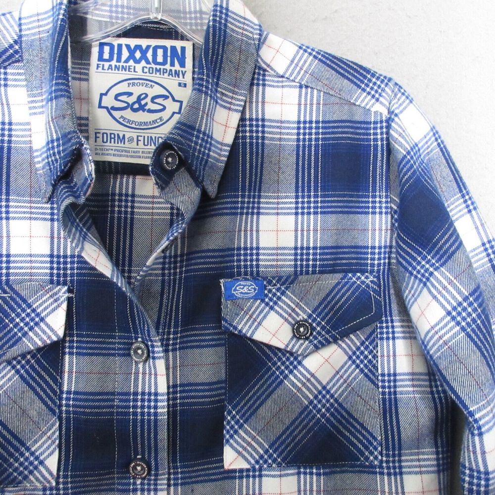 Dixxon Flannel Shirt Women Small Blue‎ Plaid S&S Cycle Limited Edition